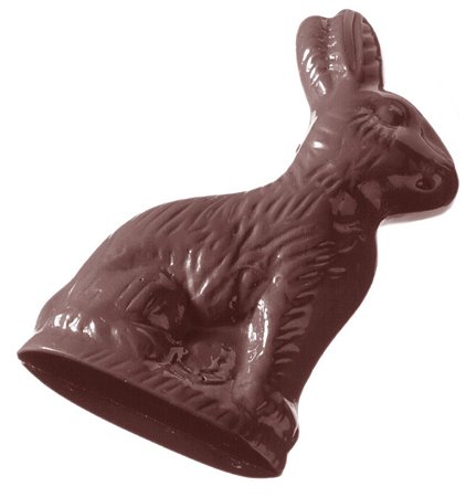 CW1183 - Fôrma de policarbonato para chocolate modelo coelho sentado