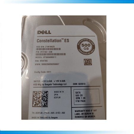 Hard Disk Dell 500GB SATAII 7.2K 3.5” S/Gaveta D/PN: 0C3YJM