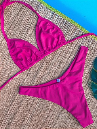 Biquíni Cortininha e Calcinha Asa Delta Magenta