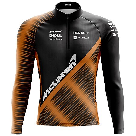 Camisa Ciclismo Mountain Bike McLaren F1 Manga longa Dry Fit Proteção UV+50