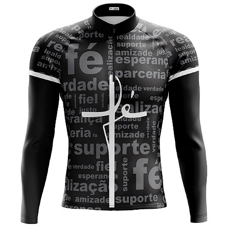 Camisa Ciclismo Mountain Bike Pro Tour Fé Manga Longa