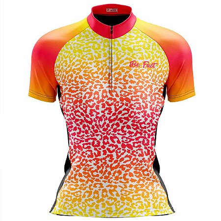 Camisa Ciclismo Mountain Bike Feminina Onça Colors
