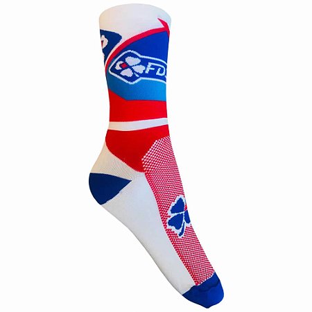 meia de ciclismo FDJ Branco cano longo mountain bike