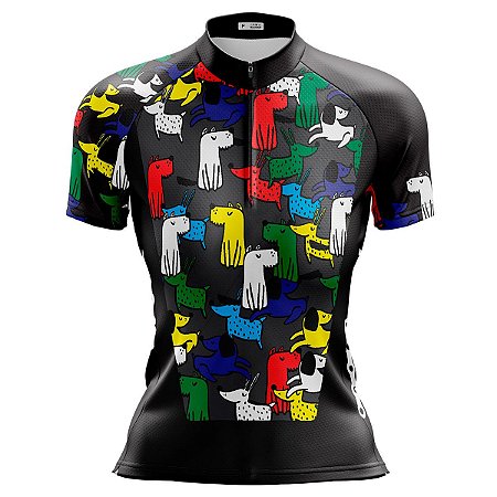 Camisa Ciclismo Mountain Bike Feminina Pro Tour Dogs