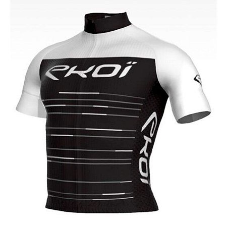 camisa ciclismo Masculina ERT Manga curta EKOI NOIR Branca