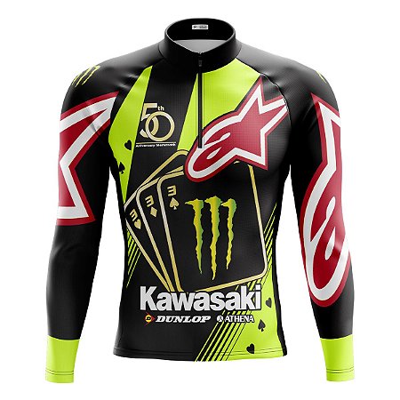 Camisa Ciclismo Masculina Mountain Bike Kawasaki Dry Fit Proteção UV+50