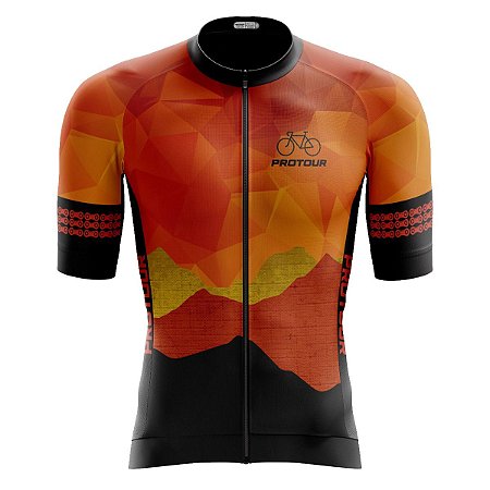 Camisa Ciclismo Pro Tour Premium Saara Zíper Total Unissex Proteção UV+50 Barra Siliconada