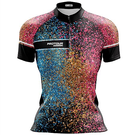 Camisa Ciclismo Mountain Bike Pro Tour Glitter Dry Fit Proteção UV+50