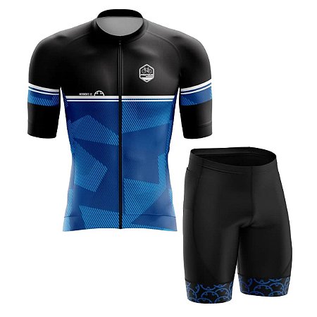 Conjunto Ciclismo Masculino Smart Pro Tour Textura Azul
