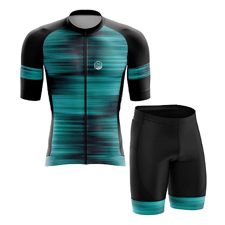 Conjunto Ciclismo Masculino Smart Pro Tour Strass Azul forro em espuma