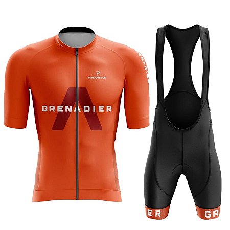 Conjunto ciclismo Bretelle e camisa ziper full Masculino Grenadier Forro em GEL