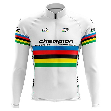 Camisa Ciclismo Manga Longa Masculina BF Champion UCI Dry Fit Proteção UV+50