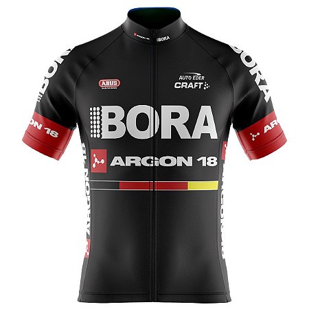 Camisa Ciclismo Masculina Zíper Total Bora Preta 74
