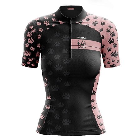 Camisa Ciclismo Feminina Pro Tour Panda Lateral Micro Perfurada