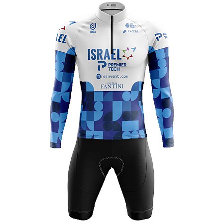 Conjunto Ciclismo Mountain Bike Bermuda e Camisa Manga Longa Israel Team