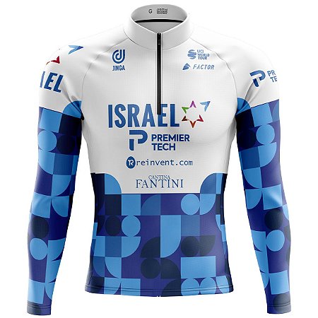 Camisa Ciclismo Mountain Bike Manga Longa Israel Team Dry Fit Proteção UV+50