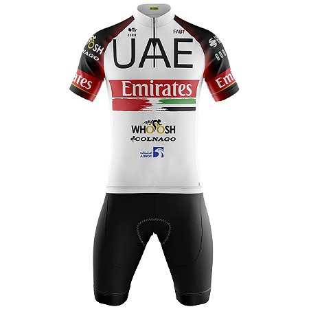 Conjunto Ciclismo Mountain Biike Bermuda e Camisa Masculina UAE Emirates