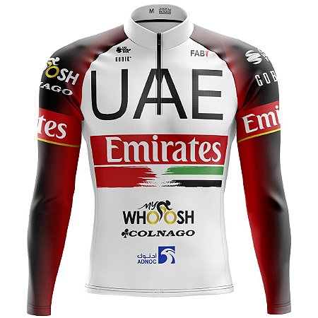 Camisa Ciclismo Mountain Bike Manga Longa UAE Emirates