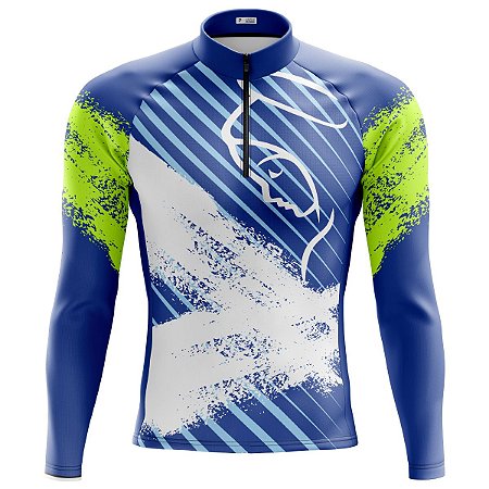 Camisa Ciclismo Masculina Manga Longa Nossa Senhora Proteção UV+50