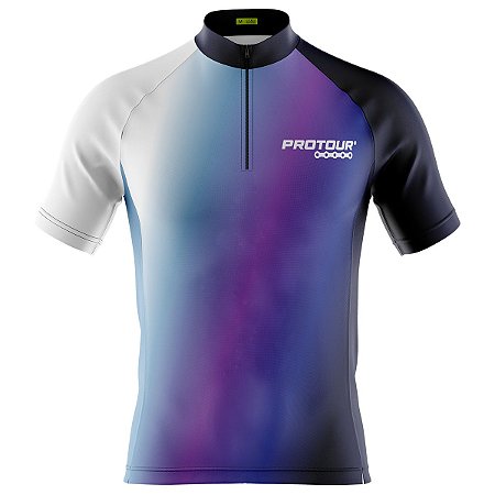 Camisa Ciclismo Manga Curta MTB Masculina Pro Tour Colors Proteção UV+50