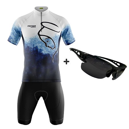 Conjunto Ciclismo Masculina MTB Nossa Senhora Degradê Forro em Espuma