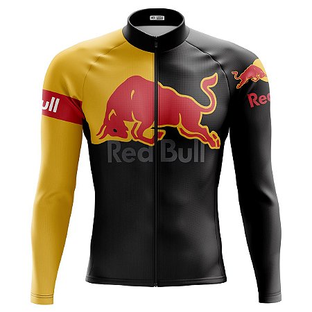 Camisa Ciclismo Mountain Bike Manga Longa Masculina Red Bull Zíper Full