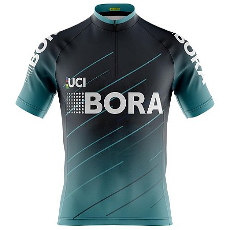 Camisa Ciclismo Masculina Pro Tour Equipe Bora Com Bolsos UV 50+