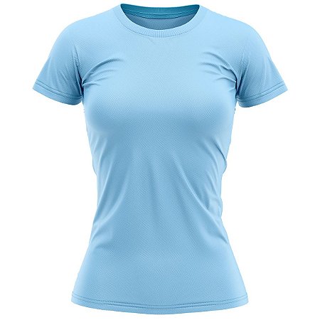 Camisa Casual Feminina Basic Azul Claro