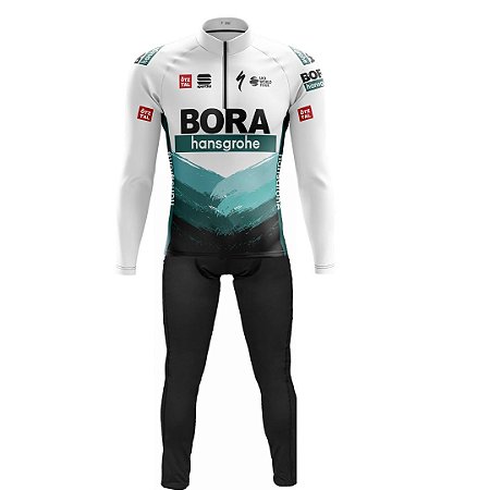 Conjunto de Ciclismo Camisa Bora Manga Longa e Calça Premium UV+50