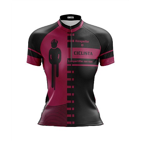 Camisa De Ciclismo Manga Curta com Bolsos Respeite o Ciclista UV 50 Ciclista Store Roupas para Ciclismo Menor Frete