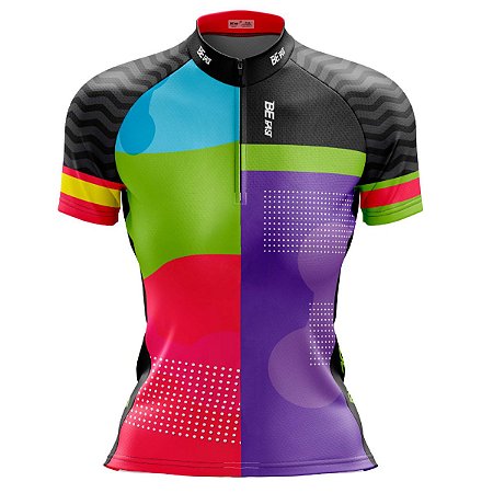 Camisa Ciclismo Mountain Bike Feminina Colors News Dry Fit Proteção UV+50