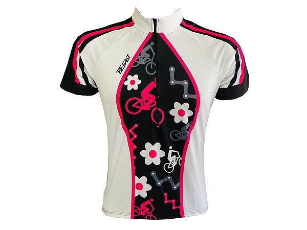 Camisa Ciclismo Mountain Bike Feminina Bike Flores Dry Fit Proteção UV+50