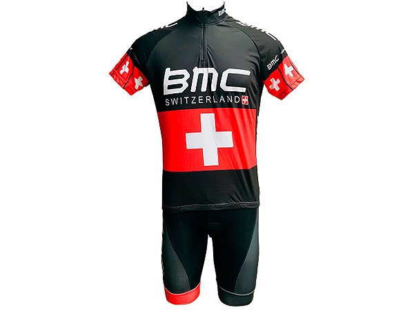 Conjunto Ciclismo MTB Bermuda e Camisa BMC Suiça