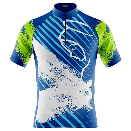 Camisa Ciclismo Mountain Bike Nossa Senhora Azul Dry Fit Proteção UV+50