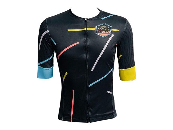 Camisa Ciclismo Pro Tour Segóvia Premium Zíper Total Unissex Proteção UV+50 Barra Siliconada