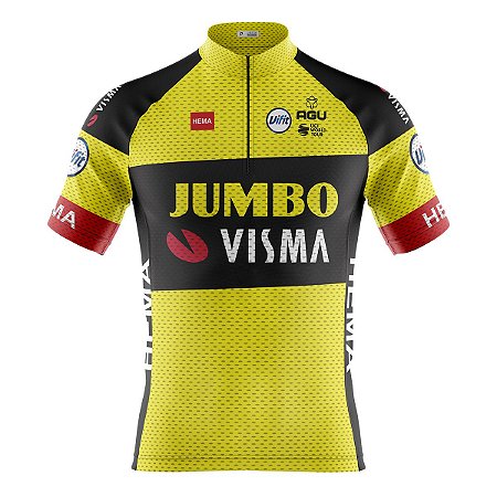 Camisa Ciclismo Mountain Bike Jumbo Visma Dry Fit Proteção UV+50