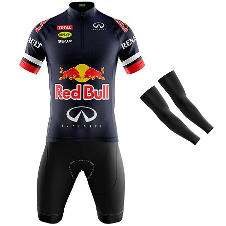 Conjunto Ciclismo Masculino Mountain Bike Red Bull Manga curta UV+50