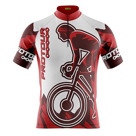 Camisa Ciclismo Mountain Bike Pro Tour Kom Vermelha