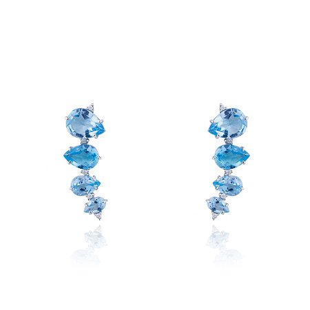 Earcuff 8 topazios e 10 brihantes