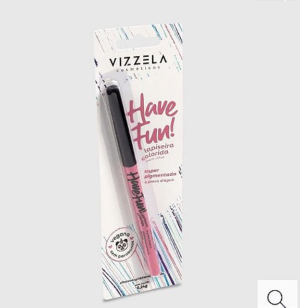 VIZZELA - Lápis Lapiseira Para Olhos HAVE FUN ROSA - Vegana - Natural - Sem Parabenos