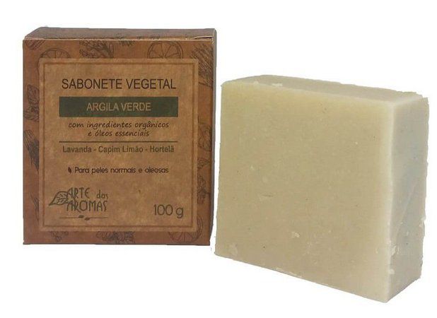 ARTE DOS AROMAS - Sabonete Barra Argila Verde 100g - Vegano - Natural