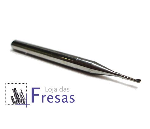 Fresa de 1 corte helicoidal - 1mm - Metal duro