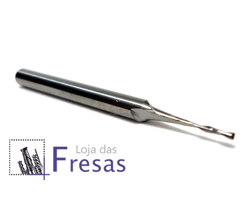 Fresa de 2 cortes helicoidais - 1mm - Metal duro