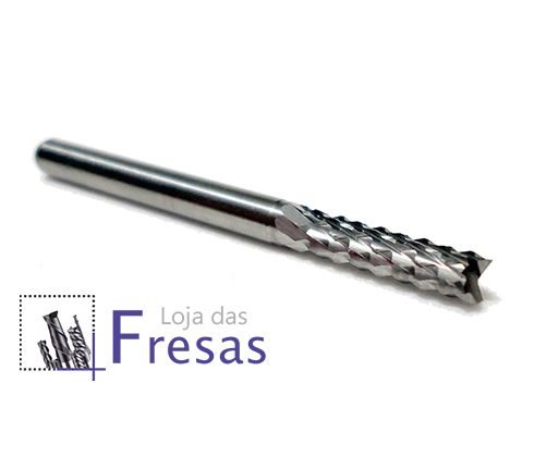 Fresa topo raiada - 3,175mm (1/8") - Metal duro