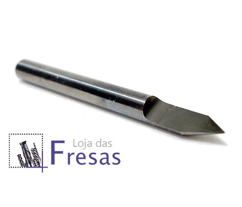 Fresa v-carving 1 corte reto (Flat) 3,175mm (1/8") - Metal duro
