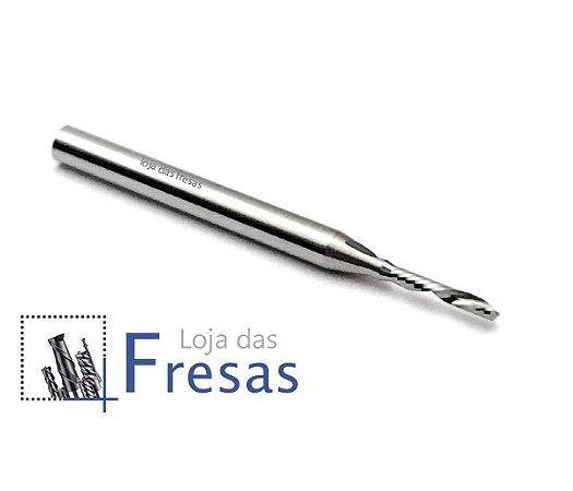Fresa downcut 1 corte helicoidal 1,5mm - Metal duro