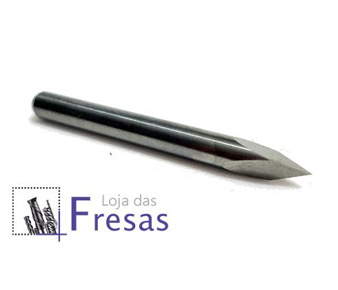 Fresa v-carving 3 cortes retos (pirâmidal) 3,175mm (1/8") - Metal duro