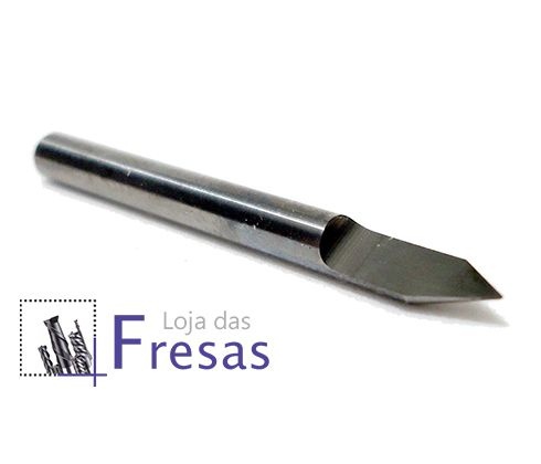 Fresa v-carving 1 corte reto (Flat) 4mm - Metal duro