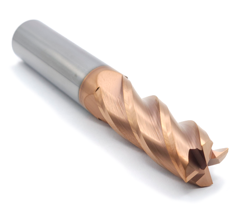 Fresa de 4 cortes helicoidais - 16mm - Metal duro c/ NANO - HRC55