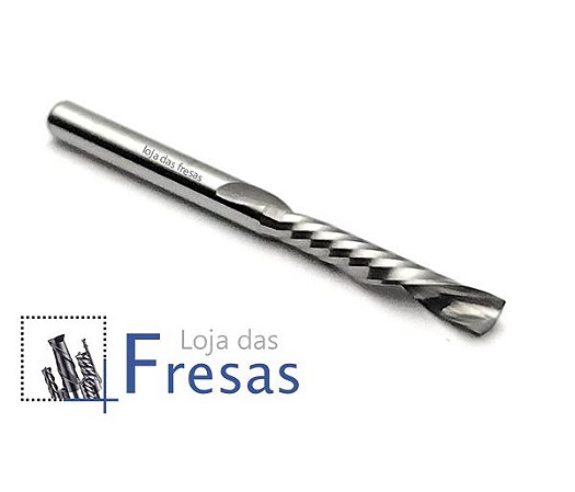 Fresa downcut 1 corte helicoidal 3,175mm (1/8") - Metal duro